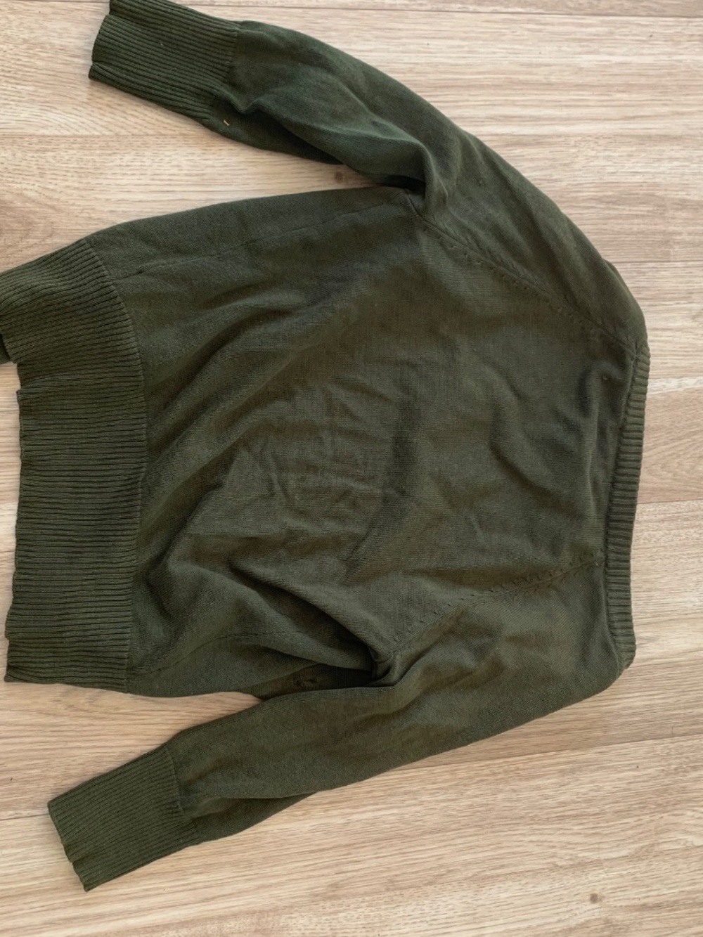Green Cardigan 100% cotton 3/4 sleeve - Picture 3 of 11